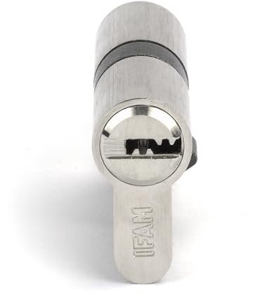 IFAM Cilindro Start STR3030N, Cerradura Seguridad Cilíndrica Acabado en Níquel, 30x30mm, Incluye 5 Llaves de Seguridad de Acero Niquelado, Cilindro Perfil Europeo, Cerradura Puerta Interior y Exterior