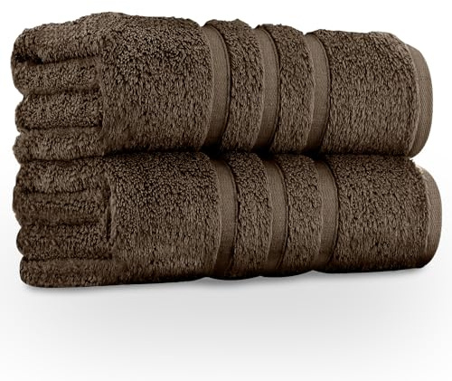 GC GAVENO CAVAILIA Premium Jumbo Bath Sheet 2 Pack - 100% Ring Spun Cotton Towels Bath Sheet - Highly Water Absorbent & Quick Dry Extra Large Bath Sheets - Soft Hotel Quality Bath Towel - Cocoa