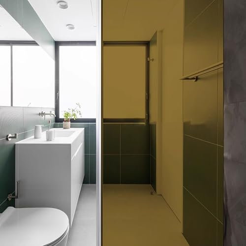 Eiauiuo Braun Fensterfolie Transparent Glas Farbwechselfilm Sonnenschutzfolie Selbstklebend Ohne Klebstoff Glasaufkleber Fenster Dekorfolie Scheibenfolie für Wohnzimmer Schlafzimmer Büro Balkon Küchen