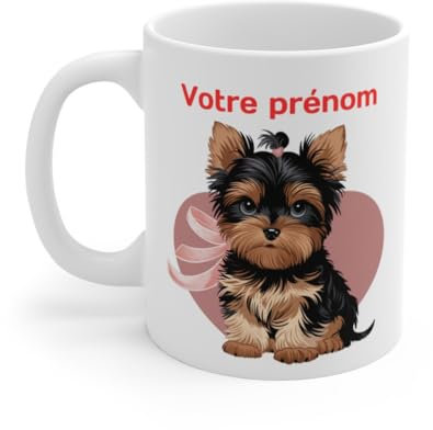 Mug Tasse Personnalisé Yorkshire – Tasse Adorable avec Prénom, Idée Cadeau Unique pour Enfants et Adultes