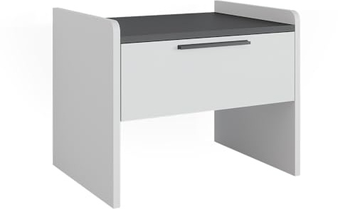 Vicco Esszimmerbank Roman, Weiß/Anthrazit, 53.5 x 41.1 cm mit 1 Schublade