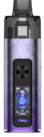 Uwell Typhos Polar Purple – Pod Kit E-Zigarette mit 2000 mAh Akku, 6 ml Tank & Farbdisplay – Wave/Storm Modus, USB-C Schnellladung, für MTL & RDL – Kompakt & leistungsstark