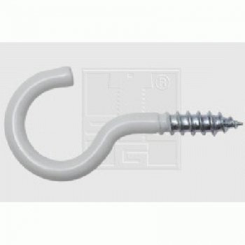 SWG Schraubhaken Gebogen 3x30/10 mm Stahl weiss 6 Stück