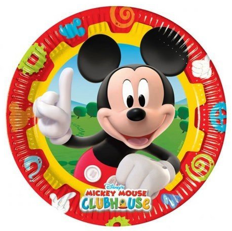 Accessori festa compleanno Mickey Mouse Piatti Piani in carta 23Cm conf 10 pz
