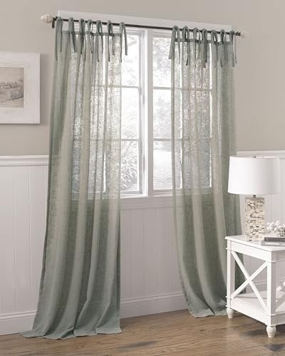 Laura Ashley Danbury Vorhang mit Schnürung Oben, 106,7 x 213,4 cm, Blau