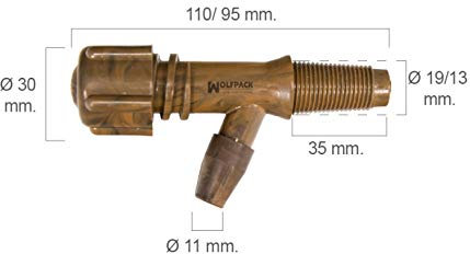 Grifo Barril Plástico Número 0 Para 50 Litros