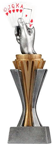 Pokal Trophae SALAKA Skat mit Gravur Skatturnier ca. 21 cm hoch Skatpokal Groeße S