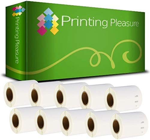 Printing Pleasure 10 x 14681 Rollen CD/DVD-Etiketten kompatibel für Dymo LabelWriter & Seiko Etikettendrucker | Ø57mm | 160 Stück