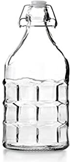 Ibili - Bouteille, 1 L, Verre, Réutilisable, Modèle Aléatoire, Clair