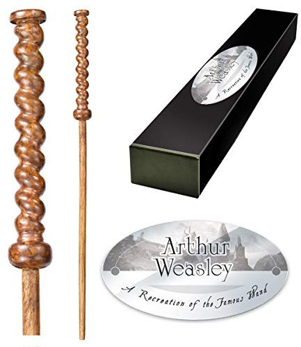 The Noble Collection - Arthur Weasley Character Wand - 16in (40cm) Wizarding World Wand with Name Tag - Harry Potter Film Set Movie Props Wands