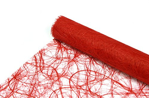 Unbekannt 25 m x 30 cm Sizoweb® Vlies Original Tischband Tischläufer feuerrot leuchtrot hellrot rot für Hochzeit, Weihnachten
