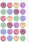 24 PRECUT Love Heart Sweets Themed Edible Wafer Paper Round Cake Toppers - Perfect for Valentines Day