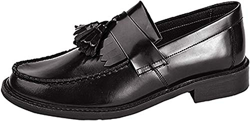 Roamers RUDEBOYZ Mens Polished Leather Tassel Loafers Black