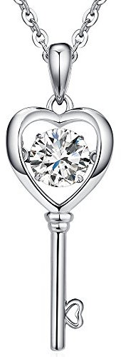 jiamiaoi Schlüssel Kette Silber Damen Herren Schlüssel Anhänger Halskette 925 Silberkette mit Anhänger Frauen