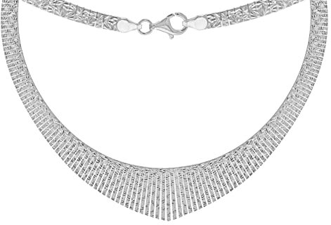 Tuscany Silver Damen Halskette Sterling Silber Geschnitten gestaffelt 43cm/17zoll