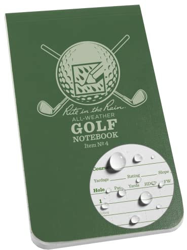 Rite in the Rain all Weather Golf notebook, 8,9 x 15,2 cm verde Field Flex, club Yardage Book & hole notes (No. 4)