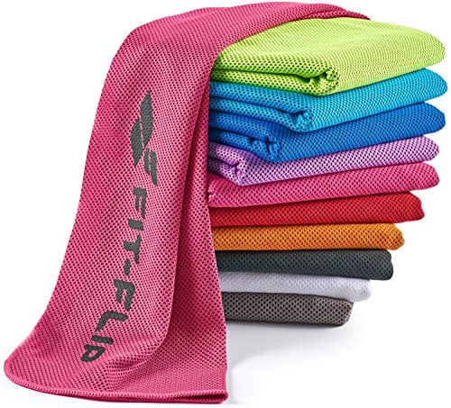 Fit-Flip Kühlendes Handtuch - Ice Cooling Towel und mikrofaser Kühltuch – kühlende Handtücher für Nacken und Hals - Airflip cool Towel für Fitness und Sport - Kühlhandtuch (rosa, 120x35cm)