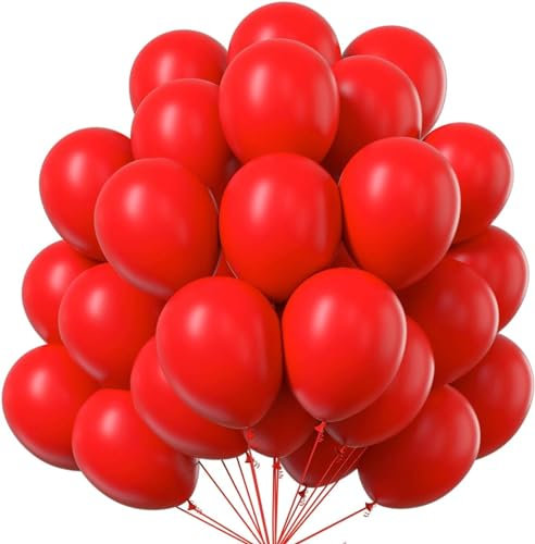 50x Luftballons rot - Ø 35 cm für Geburtstag & Hochzeit & Party & Kindergeburtstag - Luft & Helium als Dekoration