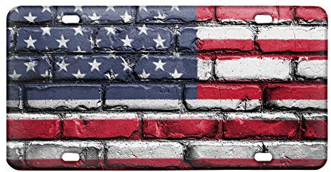 TOADDMOS Nummernschild mit US-Flagge, aus Aluminium, für Autokennzeichen, Heimdekoration, 15,2 x 30,5 cm