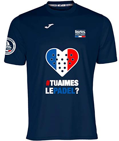 Barcelona Padel Tour - Joma Hommes Crew à Manches Courtes - Micro Mesh Respirant avec Le Cœur du Padel