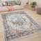Paco Home Teppich Wohnzimmer Kurzflor Schlafzimmer Moderne Vintage Orient Ornament Muster Pastell Bordüre, Grösse:120x170 cm, Farbe:Creme 3