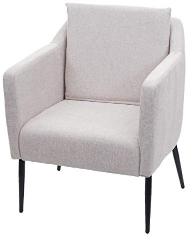 Mendler Lounge-Sessel HWC-H93a, Sessel Cocktailsessel Relaxsessel - Stoff/Textil Creme-beige