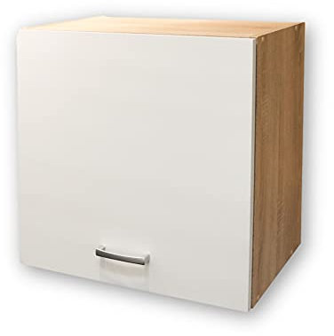 ANDY Moderner Hängeschrank Küche in Eiche Sonoma Optik, Weiß matt - Geräumiger Küchenschrank mit viel Stauraum - 50 x 50 x 31 cm (B/H/T)