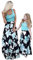 Yming Mutter und Tochter Kleider Blumenkleid Rundhals Maxikleid Familiekleid Sommerkleid Kleid Grün Blumen 9-10 Jahre