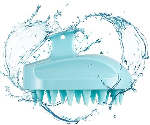 Scalp Massager, Soft Silicone Shampoo Brush Hair Scrub Brush for Wet and Dry Hair Head Massager to Clean Hair, Reduce Dandruff, Massage Scalp, Promote Hair Growth, Blue