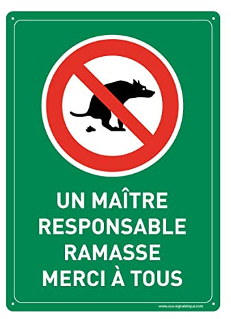 AUA SIGNALETIQUE - Panneau Prépercé (4 Trous) avec Angles arrondis - PVC Rigide 1.5 mm - (300x420 mm, Maître Responsable Ramasse)