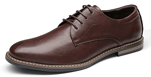 Bruno Marc Herren Anzugschuhe Klassischer Business Schnürhalbschuhe Derby Oxfords Hochzeit Schuhe,Size 42,Dunkel/Braun,SBOX2215M-E
