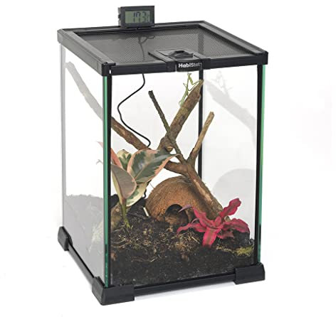 Habistat,Glasterrarium,vorgebaut,30x30x45 cm (12x12x18),Qualitätsglasgehäuse,Wasserdichter Boden,Perfekt für bioaktive Einrichtungen,Geeignet für Reptilien, Amphibien & Invertierungen