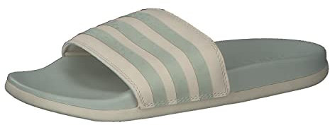 Adidas Adilette Comfort Slides, Zuecos Mujer, Wonder White Linen Green Linen Green, 40.5 EU