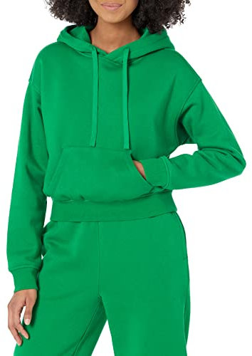 Amazon Essentials Sudadera Corta con Capucha (Disponible en Tallas Grandes) Mujer, Verde, M