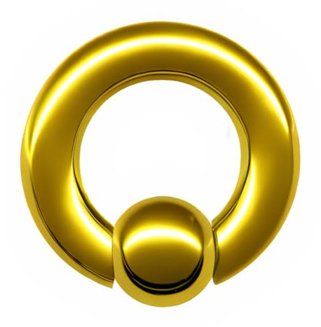 Generisch XL XXL 3-8mm Klemmkugel-Ring Klemmring DICK GROSS CHIRURGEN-STAHL 316L EDELSTAHL Nase Ohr Intim Brust BCR Piercing Segmentring (4mm x 16mm x 8mm, Gold Gelbgold golden)