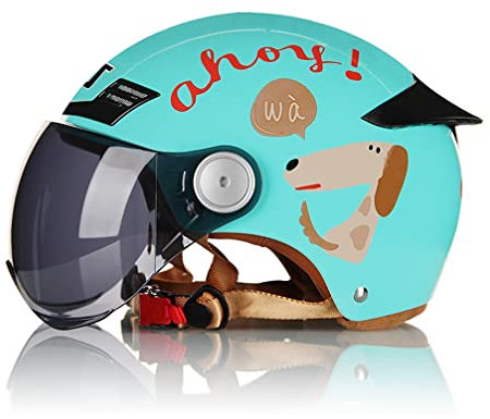 Motesen Elektro-Motorrad-Halbschalenhelm Frauen Motorrad-Motorrad-Helme Halbschalenhelm Sommer-Sonnenschutz