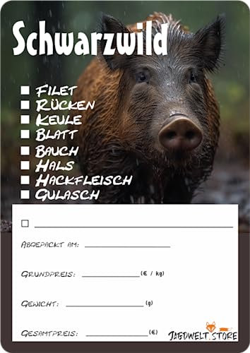 Wildbret Etiketten zur Kennzeichnung von Wildfleisch 6 x 9 cm Schwarzwild Foto 2 (25)
