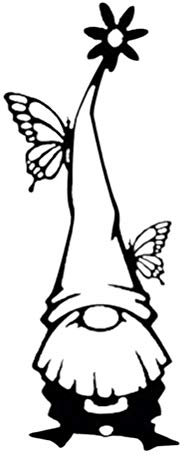 Riuulity Estatuas de Metal de Jardín de Silueta de Pie, Estatuas de Metal de Jardín de Silueta de Duende de Pie Decoración Al Aire Libre (C)