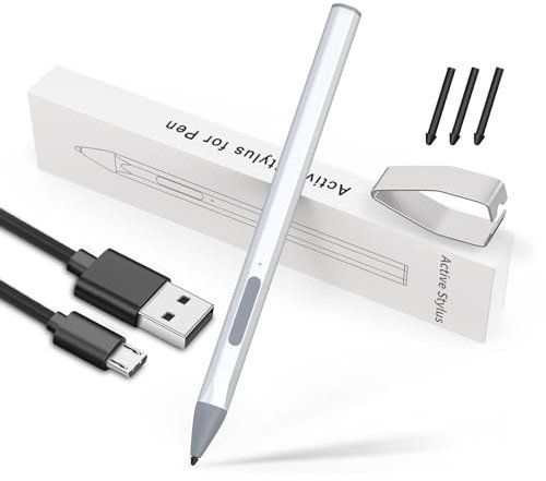 Stylus Pen for Microsoft Surface Pro 11/10/9/X/8/7/6/5/4/3,Surface Go/Go2/Go3,Book3/2/1,Surface Laptop/Studio (Silver)
