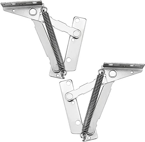 InLiMa 1 Pair Furniture Spring Hinge Powerful Bed Hinge Cabinet Hinge Sofa Connector-Free Hinge Up-and-over Door Air Support Bracket Rod