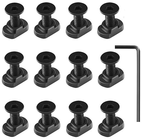Peminkoo 10-teilige M-Iok-Schraube, Schienen-T-Nut-Schrauben-Ersatzsets, einzelne Picatinny-Schienenmontage, Lange oder Kurze Schrauben und Muttern, Zubehör mit Inbusschlüssel