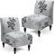Cocktailsessel Bezug Ohne Armlehne,Stretch Stuhlhussen/Sofabezug Sesselschoner Sessel-Überwürfe onhe Armlehnen,langlebig,Waschbar,für Wohnzimmer Hotel Haus Esszimmer ( Color : Grey/a , Size : 2pcs )