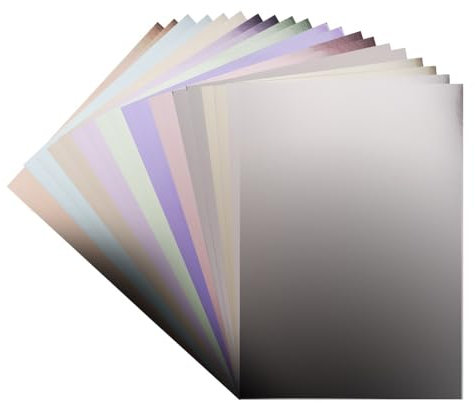 Ideen mit Herz Cartulina de espejo, autoadhesiva, papel metálico, lámina adhesiva, papel para manualidades metálico, 20 hojas, DIN A4, 200 g/m² (tonos pastel), 013704p