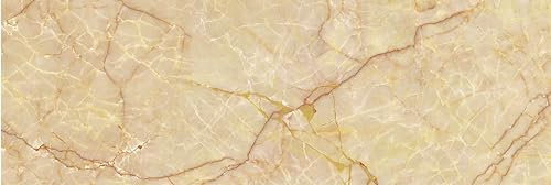 HUBDECO - Teppich - Küchenteppich - Badezimmerteppich - Badteppich - Küchenläufer - Teppich Läufer - Teppich Küche - PCV, Vinyl - rutschfest - Marmor Optik Gold - 40x120cm