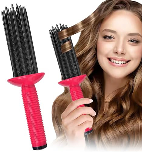 Curling Roll Comb, Locken Bürste, Lockenwickler Kämme für Haar,Lockenwickler-Kamm,Curly Hair Brush,Hair Curler Fluffy Curling,Anti-Rutsch Hair Roller Wellen Lockenstab für Frauen,Zuhause,Reisen,Dating
