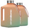 HYDROMAG 2x Trinkflasche 2,7 l - XL Wasserflasche ideal für Sport, Fitness, Yoga & Outdoor inkl. Magnet-Handy-Halterung, BPA-Frei, auslaufsicher & robust (türkis-orange)