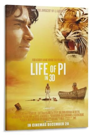 Filmposter, Raumdekor-Poster, Abenteuer-Dramen, Life of Pi (12), Gemälde auf Leinwand, Wandkunst, Poster, Rollbild, Druck, Wanddekoration, Heimposter, 30 x 45 cm