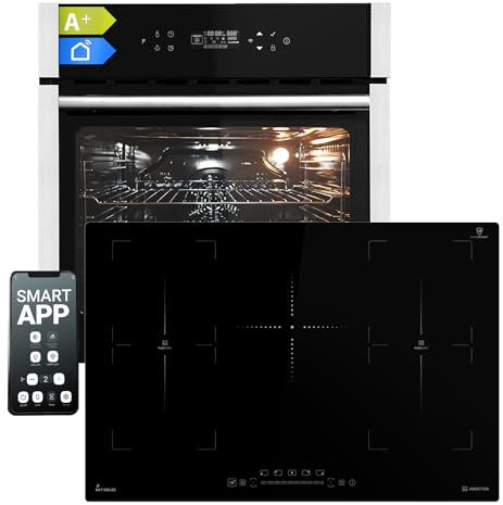 Conjunto: 60cm Horno electrico empotrable EB8313HC + 77cm Placa induccion IH87705FZ | Función Pizza | Parrilla | Aire circulante | Aire caliente | Temporizador automático | SET8313HCIH77FZ