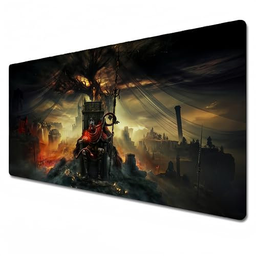 Odrys Elden Ring mouse pad|Gaming mouse pad red|XXL mouse pad 900x400|Office desk mat large|Waterproof - Anti slip (31.5 x 11.8 x 0.1 in)