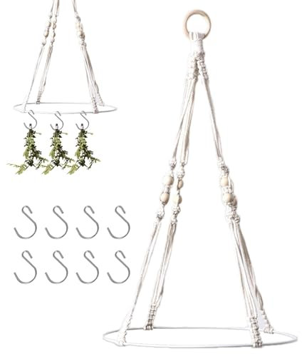 Stendino per fiori Boho | Essiccatore per fiori | Stendino per erbe | Appendini per erbe aromatiche | Essiccatore per piante da appendere | Fatto di Boho | Stendino per piante in tessuto con ganci ele